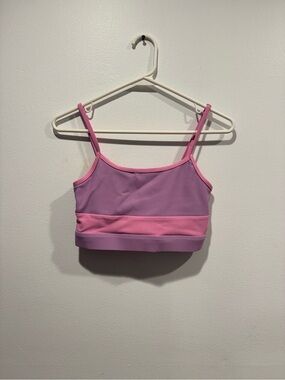 Wilo The Label ribbed strappy sports bra in lilac and pink